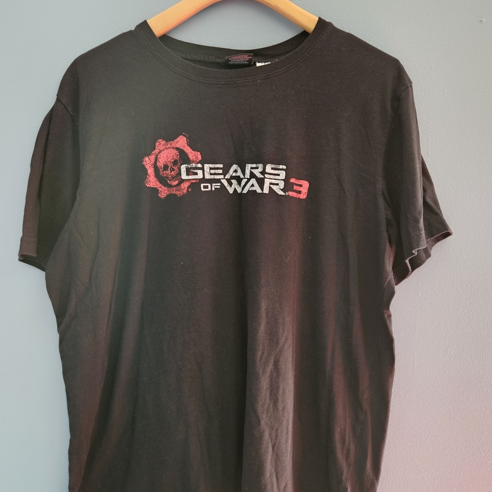 Gears Of War 3 Shirt Black XL Video Game Promo Graphic Tee Cotton Adult Xbox